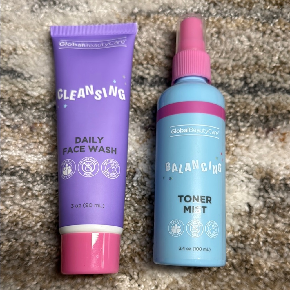 Global Beauty Care Face Wash and Toner Mist Set. 2piece set New